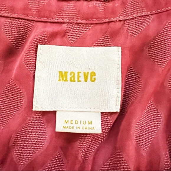 ANTHROPOLOGIE Maeve Textured Blouse with Ruffle Trim | Sz M - Picture 5 of 11